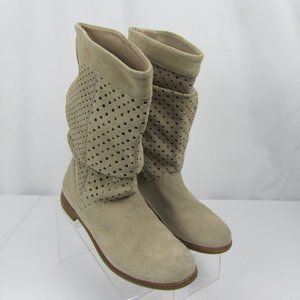 TOMS Serra Perforated Slouchy Suede Mid Calf Boots